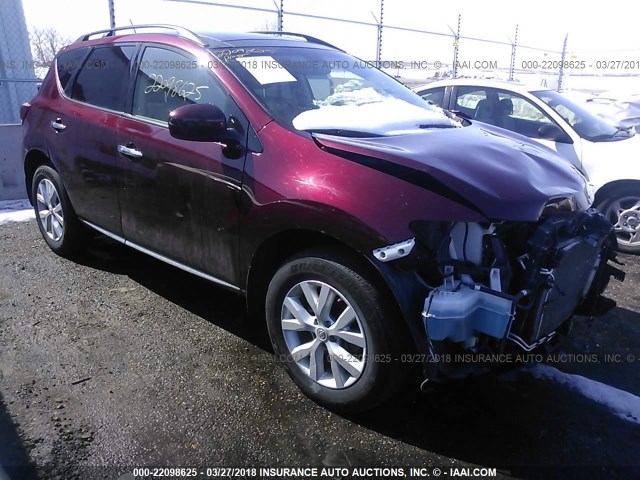 JN8AZ1MW3BW171523 - 2011 NISSAN MURANO S/SL/LE MAROON photo 1