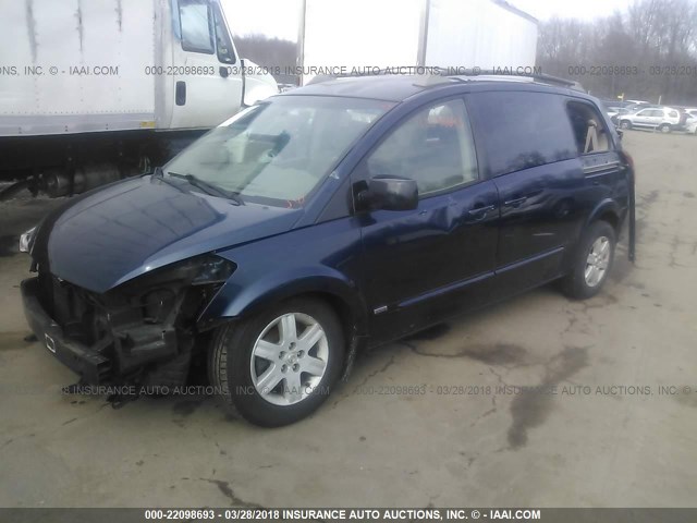 5N1BV28U46N103944 - 2006 NISSAN QUEST S/SE/SL BLUE photo 2