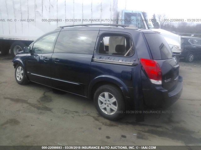 5N1BV28U46N103944 - 2006 NISSAN QUEST S/SE/SL BLUE photo 3