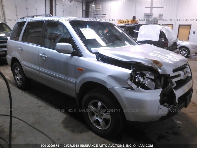 5FNYF18596B003707 - 2006 HONDA PILOT EX SILVER photo 1