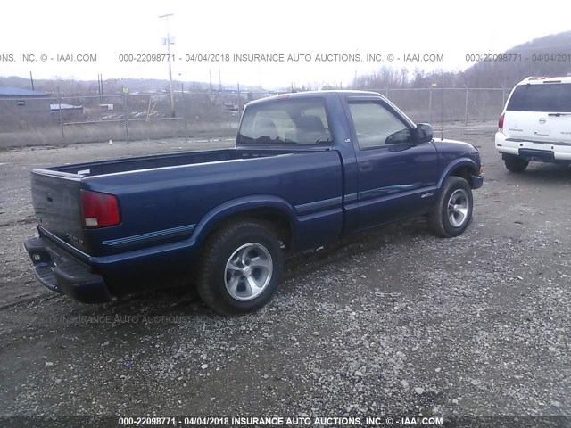 1GCCS14H238136374 - 2003 CHEVROLET S TRUCK S10 BLUE photo 4