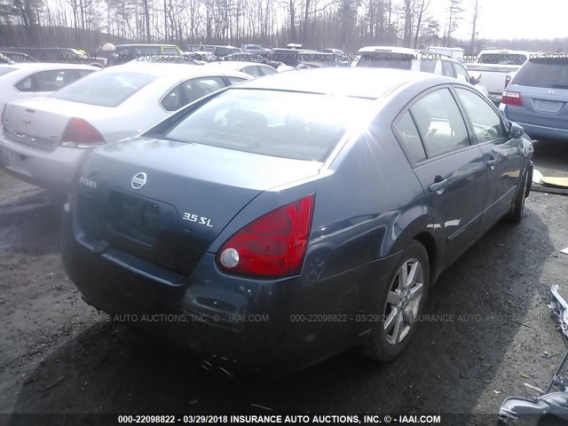 1N4BA41E84C821557 - 2004 NISSAN MAXIMA SE/SL BLUE photo 4