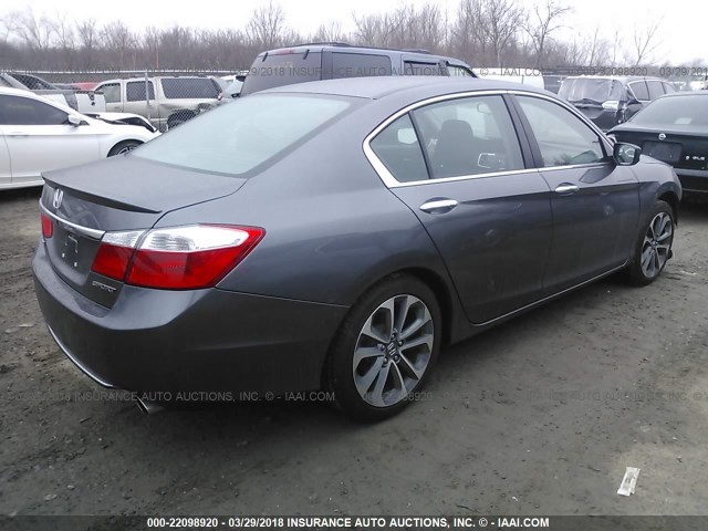 1HGCR2F56FA260537 - 2015 HONDA ACCORD SPORT GRAY photo 4