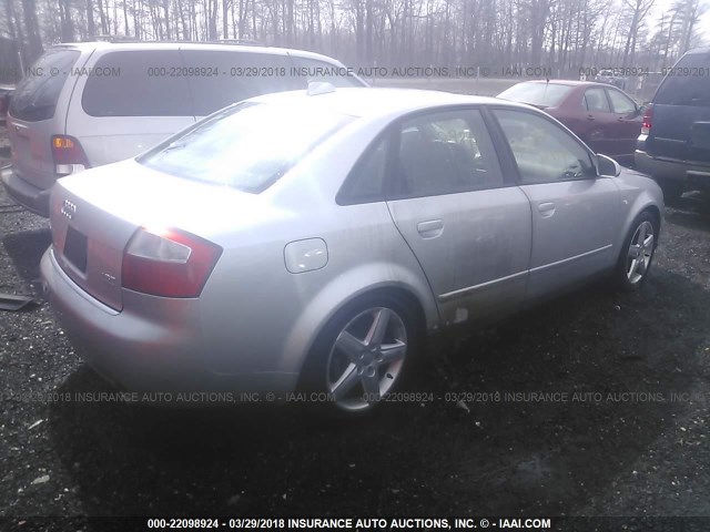 WAULC68EX4A082193 - 2004 AUDI A4 1.8T QUATTRO SILVER photo 4