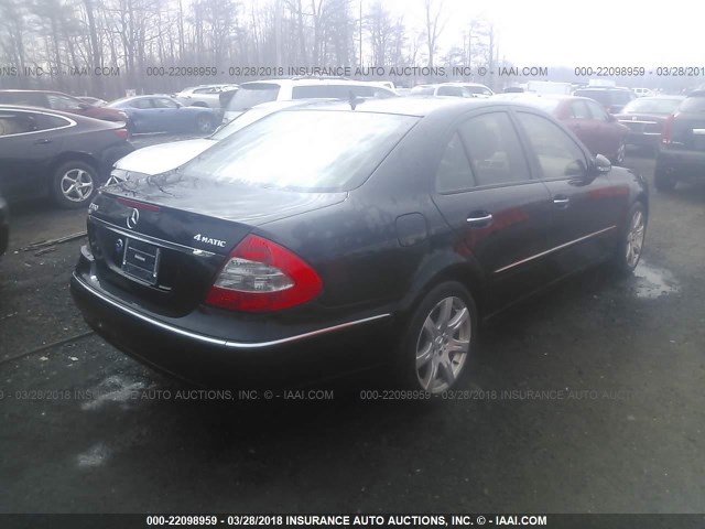 WDBUF87X87B144474 - 2007 MERCEDES-BENZ E 350 4MATIC BLACK photo 4