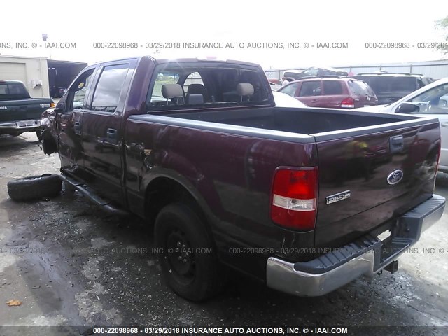 1FTRW12W64KB97280 - 2004 FORD F150 SUPERCREW MAROON photo 3