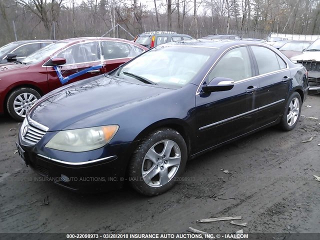 JH4KB16525C012358 - 2005 ACURA RL BLUE photo 2