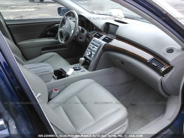 JH4KB16525C012358 - 2005 ACURA RL BLUE photo 5