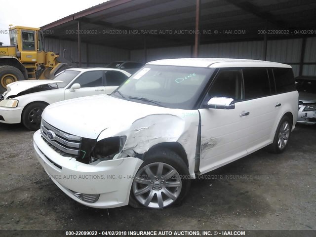 2FMGK5DCXCBD03456 - 2012 FORD FLEX LIMITED WHITE photo 2