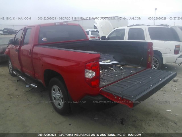 5TFRM5F17FX089607 - 2015 TOYOTA TUNDRA DOUBLE CAB SR/SR5 RED photo 3
