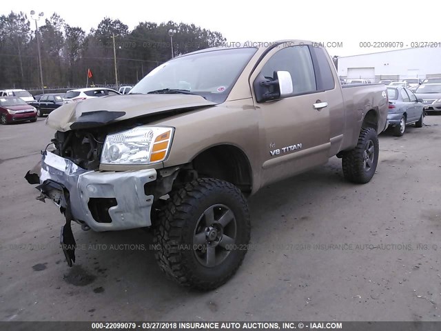 1N6BA06B15N518818 - 2005 NISSAN TITAN XE/SE/LE GOLD photo 2