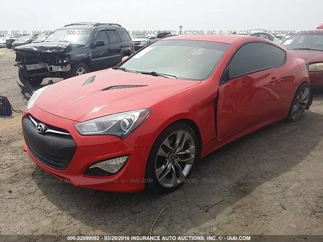 KMHHU6KJ2DU107643 - 2013 HYUNDAI GENESIS COUPE 3.8L RED photo 2