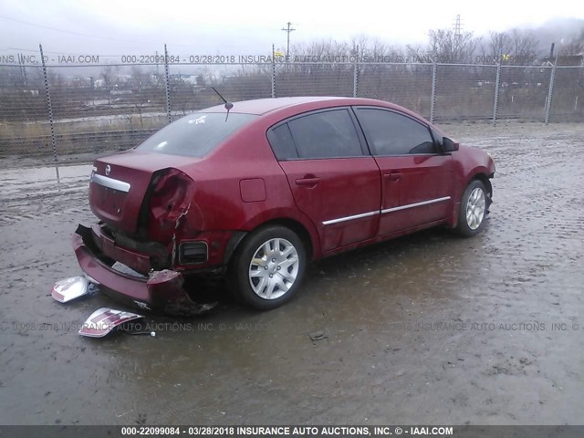 3N1AB6AP6AL667157 - 2010 NISSAN SENTRA 2.0/2.0S/SR/2.0SL RED photo 4