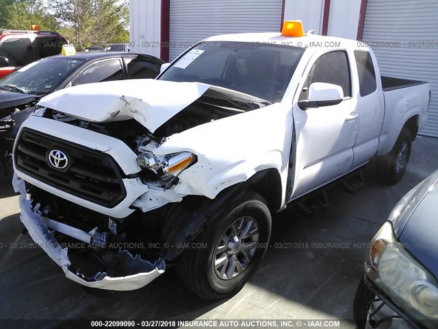 5TFRX5GN4HX099619 - 2017 TOYOTA TACOMA ACCESS CAB/SR/SR5 WHITE photo 2