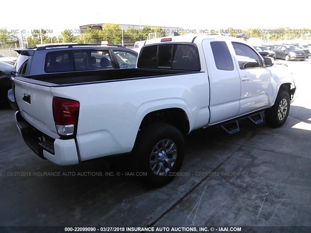 5TFRX5GN4HX099619 - 2017 TOYOTA TACOMA ACCESS CAB/SR/SR5 WHITE photo 4