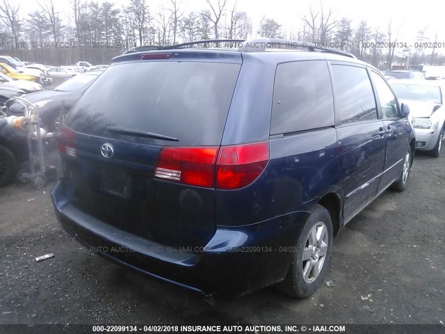 5TDZA22C24S125091 - 2004 TOYOTA SIENNA XLE/XLE LIMITED BLUE photo 4