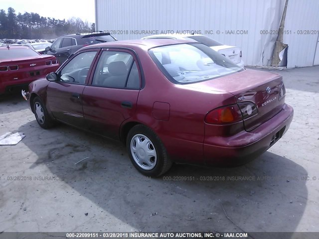 1NXBR12E11Z557518 - 2001 TOYOTA COROLLA CE/LE/S RED photo 3