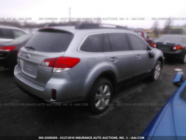 4S4BRDKC0A2314455 - 2010 SUBARU OUTBACK 3.6R LIMITED GRAY photo 4