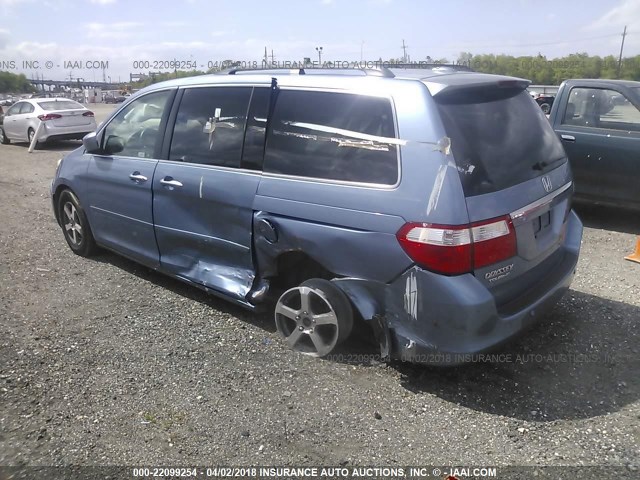 5FNRL38887B024696 - 2007 HONDA ODYSSEY TOURING BLUE photo 3