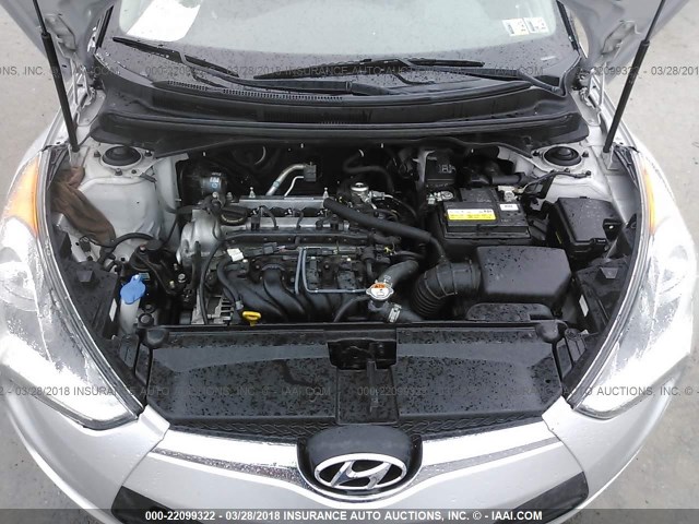 KMHTC6AD6FU224461 - 2015 HYUNDAI VELOSTER SILVER photo 10