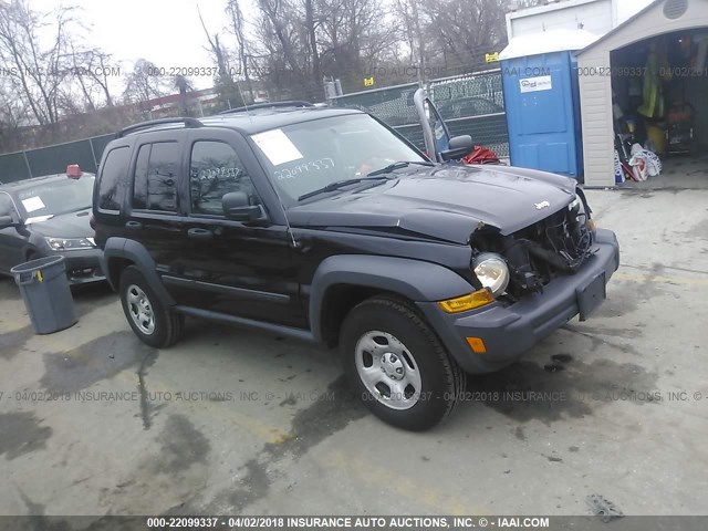 1J4GL48K87W670402 - 2007 JEEP LIBERTY SPORT BLACK photo 1