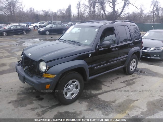 1J4GL48K87W670402 - 2007 JEEP LIBERTY SPORT BLACK photo 2