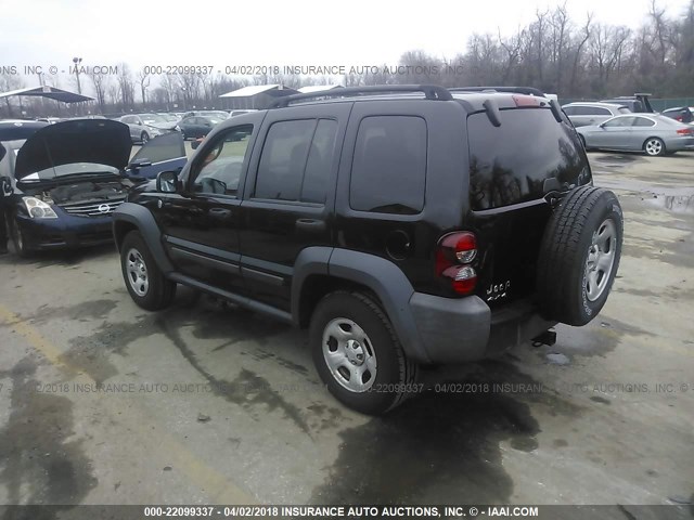 1J4GL48K87W670402 - 2007 JEEP LIBERTY SPORT BLACK photo 3