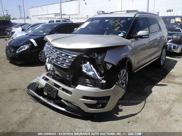 1FM5K7FH6HGA80702 - 2017 FORD EXPLORER LIMITED 米色 照片 2