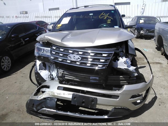 1FM5K7FH6HGA80702 - 2017 FORD EXPLORER LIMITED 米色 照片 6