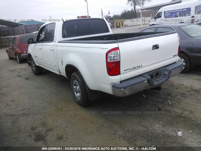 5TBET34126S509362 - 2006 TOYOTA TUNDRA DOUBLE CAB SR5 WHITE photo 3