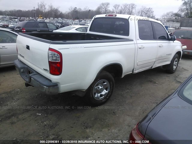 5TBET34126S509362 - 2006 TOYOTA TUNDRA DOUBLE CAB SR5 WHITE photo 4