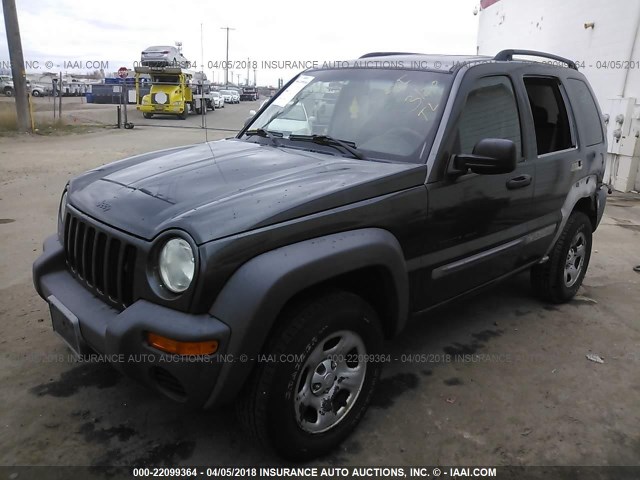 1J4GL48K42W185991 - 2002 JEEP LIBERTY SPORT GRAY photo 2