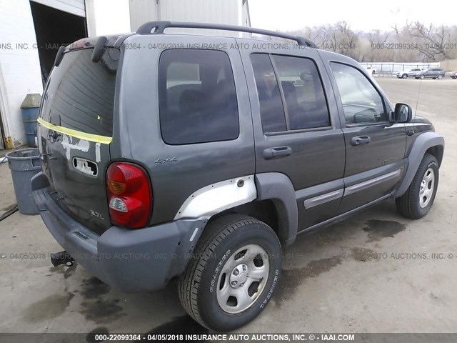 1J4GL48K42W185991 - 2002 JEEP LIBERTY SPORT 灰色 照片 4