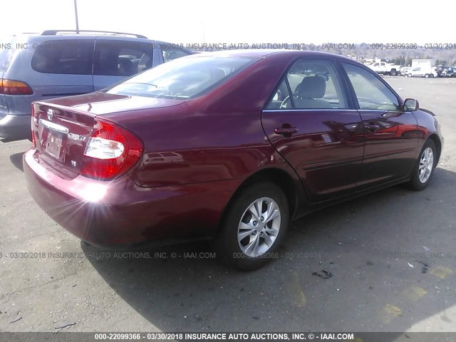 4T1BF32K84U074915 - 2004 TOYOTA CAMRY LE/XLE/SE MAROON photo 4