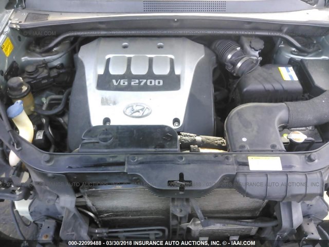 KM8JN12DX6U381378 - 2006 HYUNDAI TUCSON GLS/LIMITED მწვანე ფოტო 10