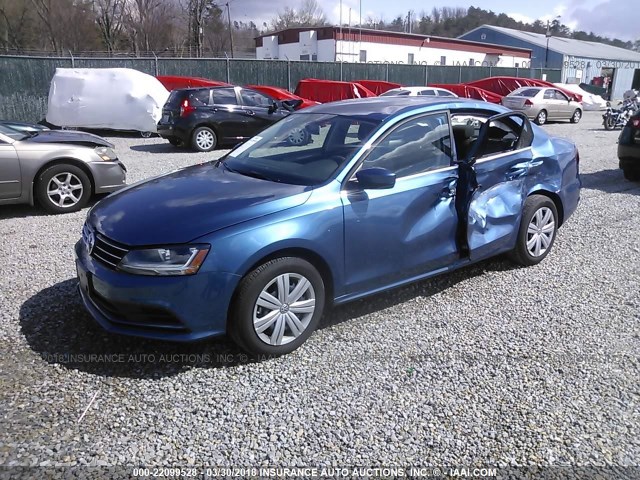 3VW2B7AJ9HM353362 - 2017 VOLKSWAGEN JETTA S BLUE photo 2