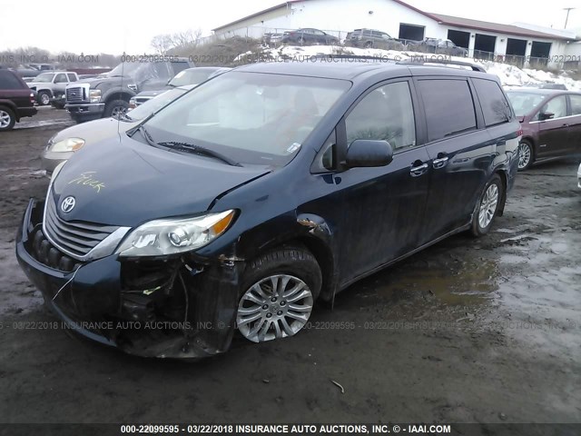 5TDYK3DC7BS077967 - 2011 TOYOTA SIENNA XLE/LIMITED Dark Blue photo 2