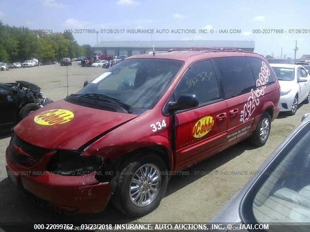 2C8GP64L61R146619 - 2001 CHRYSLER TOWN & COUNTRY LIMITED RED photo 2
