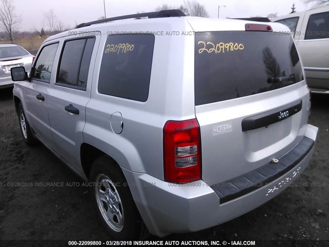 1J4NT1GB2AD625062 - 2010 JEEP PATRIOT SPORT SILVER photo 3