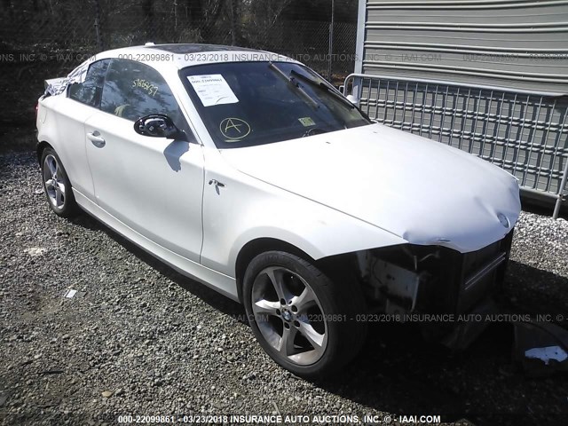 WBAUP73548VF09889 - 2008 BMW 128 I WHITE photo 1