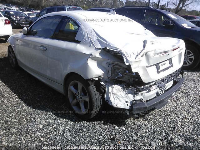 WBAUP73548VF09889 - 2008 BMW 128 I Սպիտակ լուսանկար 3