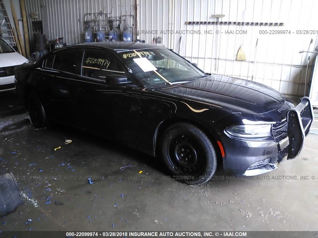 2C3CDXKTXFH818040 - 2015 DODGE CHARGER POLICE BLACK photo 1