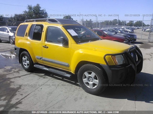 5N1AN08U35C605967 - 2005 NISSAN XTERRA OFF ROAD/S/SE YELLOW photo 1