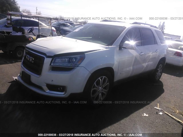 1GKKVRKD9DJ176855 - 2013 GMC ACADIA SLT-1 WHITE photo 2