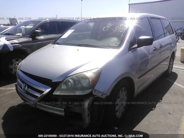 5FNRL38226B099808 - 2006 HONDA ODYSSEY LX SILVER photo 2