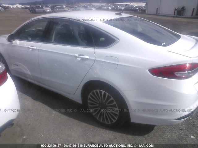 3FA6P0RU8JR101600 - 2018 FORD FUSION TITANIUM/PLATINUM HEV WHITE photo 3