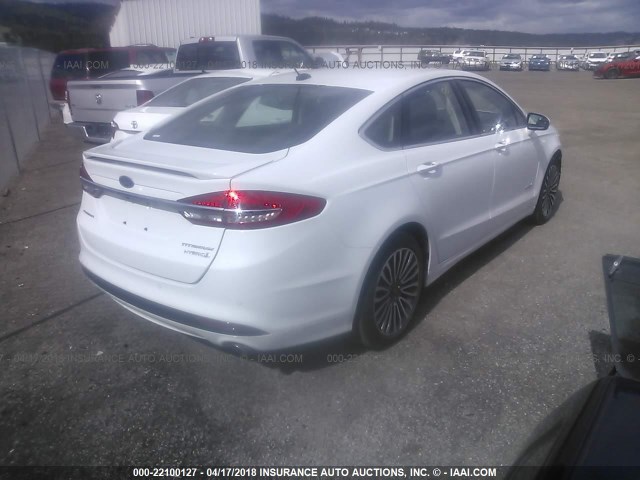 3FA6P0RU8JR101600 - 2018 FORD FUSION TITANIUM/PLATINUM HEV WHITE photo 4