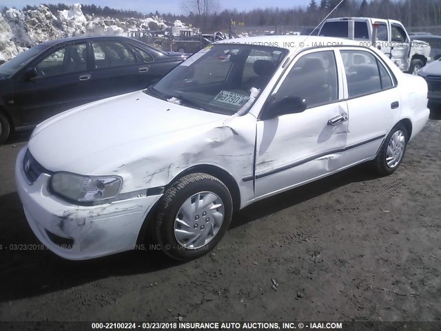 2T1BR12E51C482243 - 2001 TOYOTA COROLLA CE/LE/S WHITE photo 2