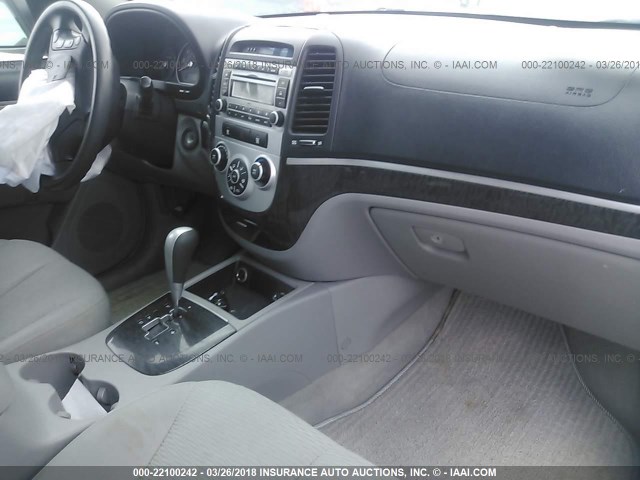 5NMSG13D77H006655 - 2007 HYUNDAI SANTA FE GLS SILVER photo 5