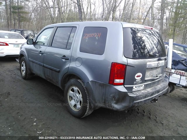 5FNYF48239B038187 - 2009 HONDA PILOT LX GRAY photo 3